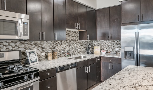 Well-lit kitchen with ample counter space